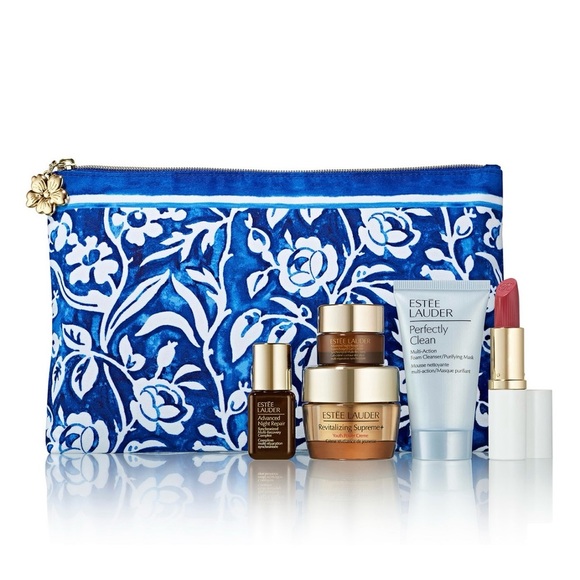 New Estee Lauder 6 Pc Gift Set Cosmetic Bag Sealed - Picture 2 of 4